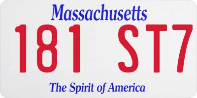 MA license plate 181ST7