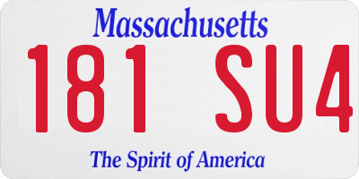 MA license plate 181SU4
