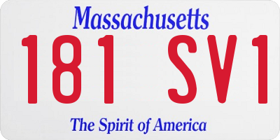 MA license plate 181SV1