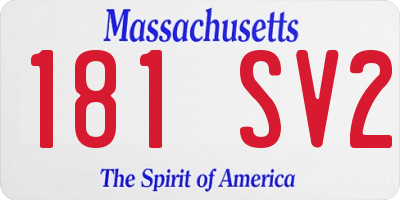 MA license plate 181SV2