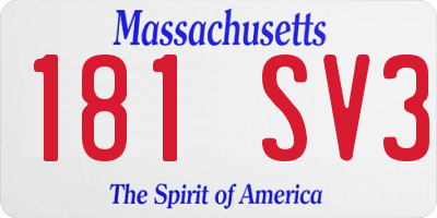 MA license plate 181SV3