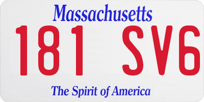 MA license plate 181SV6