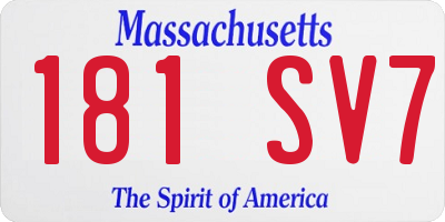 MA license plate 181SV7