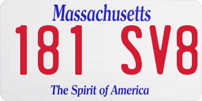 MA license plate 181SV8