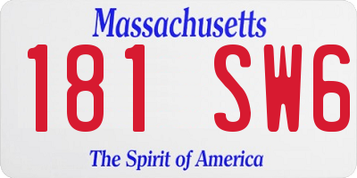 MA license plate 181SW6
