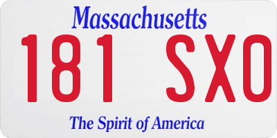 MA license plate 181SX0