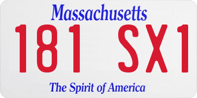 MA license plate 181SX1