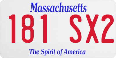 MA license plate 181SX2