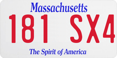 MA license plate 181SX4