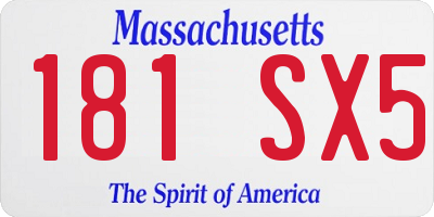 MA license plate 181SX5