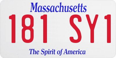 MA license plate 181SY1