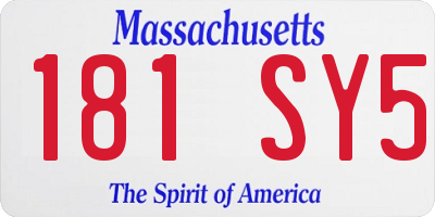 MA license plate 181SY5