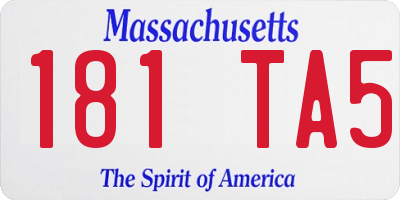 MA license plate 181TA5