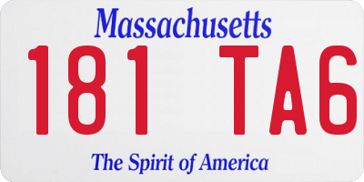 MA license plate 181TA6