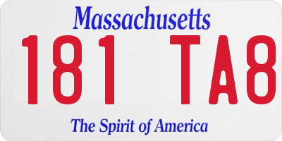 MA license plate 181TA8
