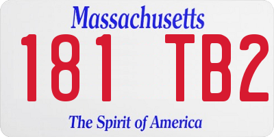 MA license plate 181TB2