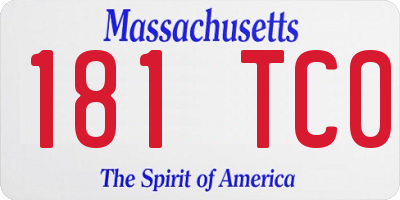 MA license plate 181TC0