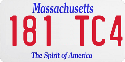 MA license plate 181TC4
