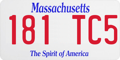 MA license plate 181TC5