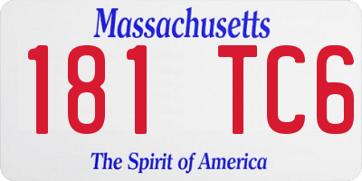 MA license plate 181TC6