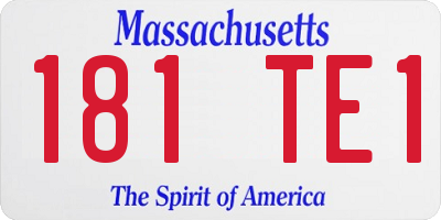 MA license plate 181TE1