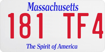 MA license plate 181TF4