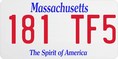 MA license plate 181TF5