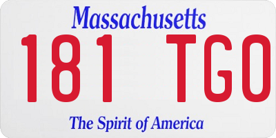 MA license plate 181TG0