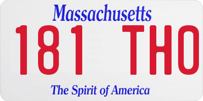 MA license plate 181TH0