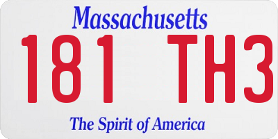 MA license plate 181TH3