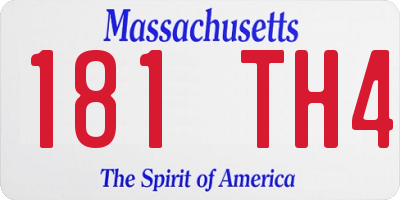 MA license plate 181TH4