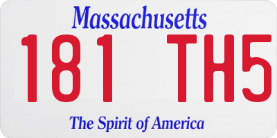 MA license plate 181TH5