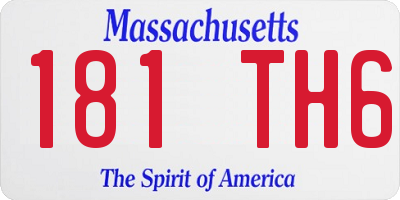 MA license plate 181TH6