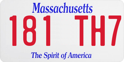 MA license plate 181TH7
