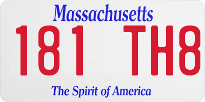 MA license plate 181TH8