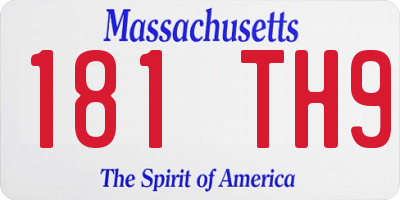 MA license plate 181TH9
