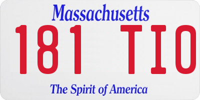 MA license plate 181TI0