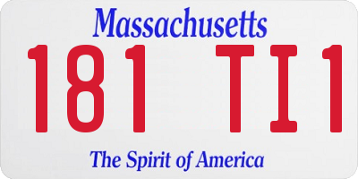 MA license plate 181TI1