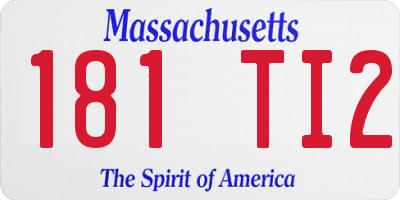 MA license plate 181TI2