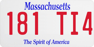 MA license plate 181TI4