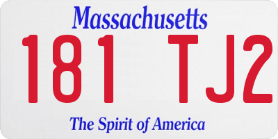 MA license plate 181TJ2