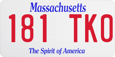 MA license plate 181TK0