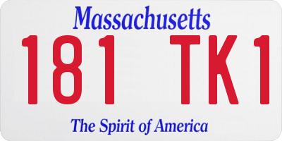 MA license plate 181TK1