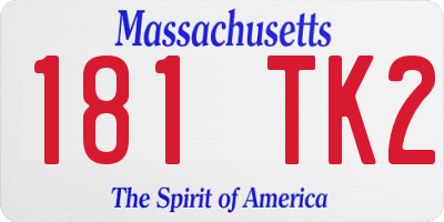 MA license plate 181TK2
