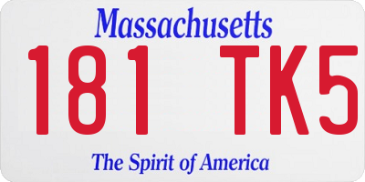 MA license plate 181TK5