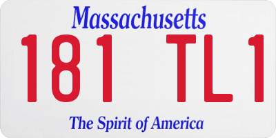MA license plate 181TL1