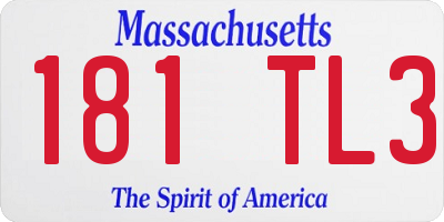 MA license plate 181TL3