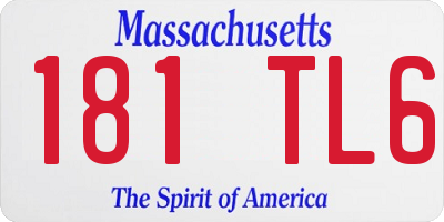 MA license plate 181TL6