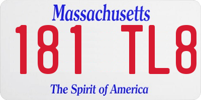MA license plate 181TL8
