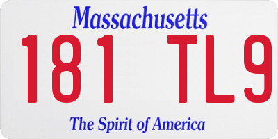 MA license plate 181TL9